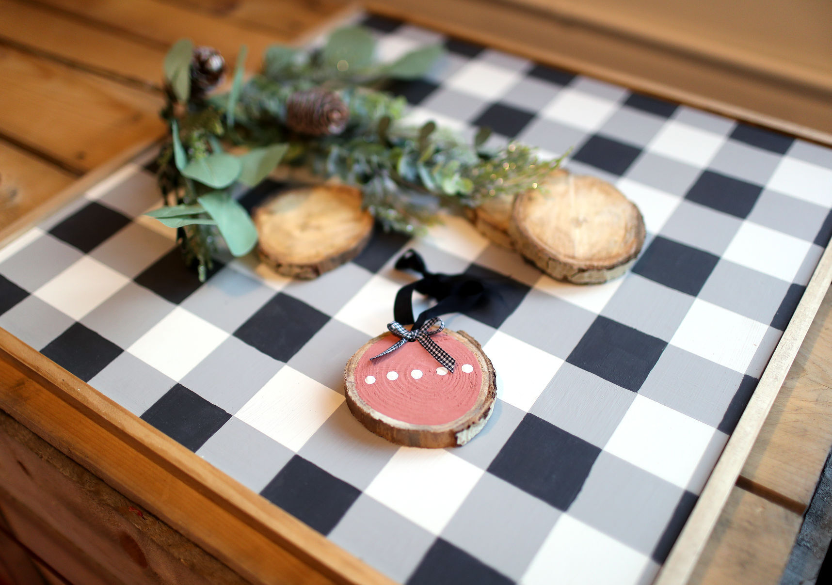 Birch wood Christmas tree ornaments